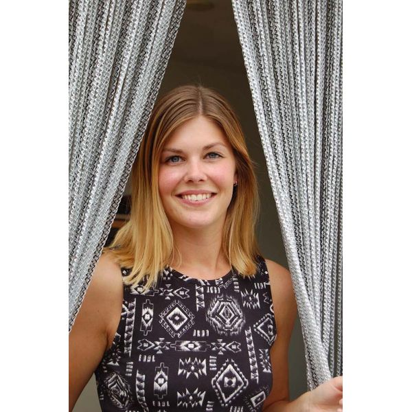 Rideau de porte en PVC noir et gris Arezzo - LAD-0108