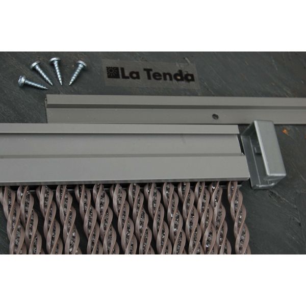 Rideau de porte en PVC taupe Bellano - LAD-0213
