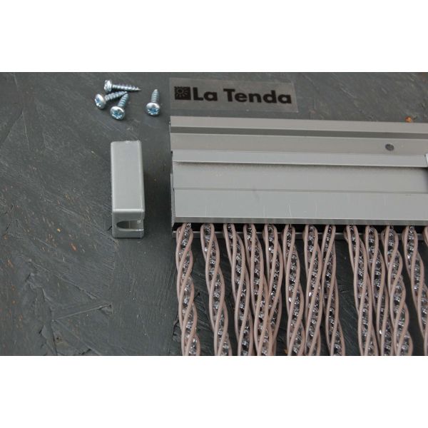 Rideau de porte en PVC taupe Lucca - LAD-0194
