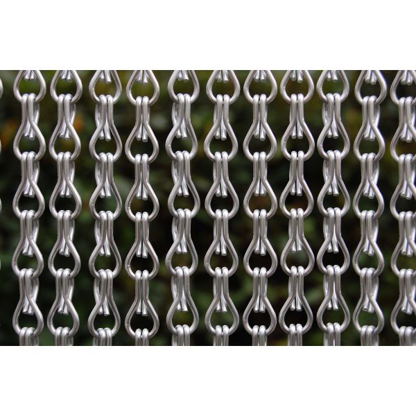 Rideau de porte en aluminium argent mat Alusax 8 - 169