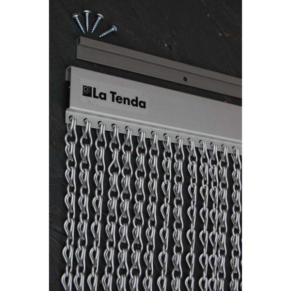 Rideau de porte en aluminium argent mat Alusax 8 - LAD-0223