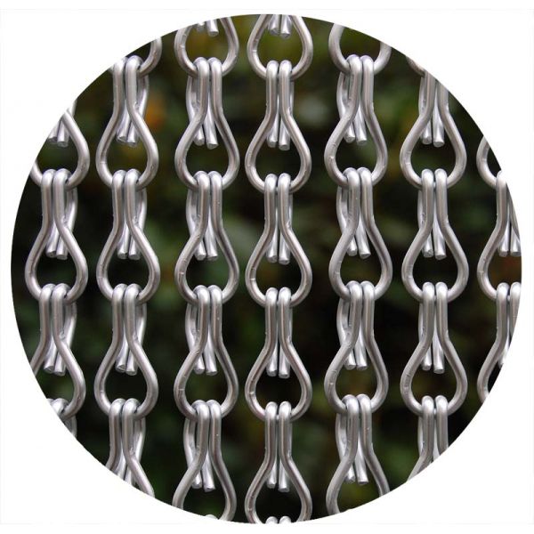 Rideau de porte en aluminium argent mat Alusax 8