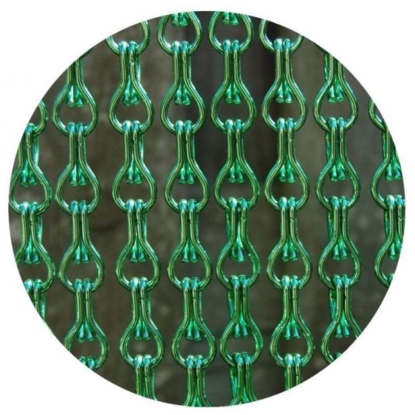 Rideau de porte en aluminium vert Alusax