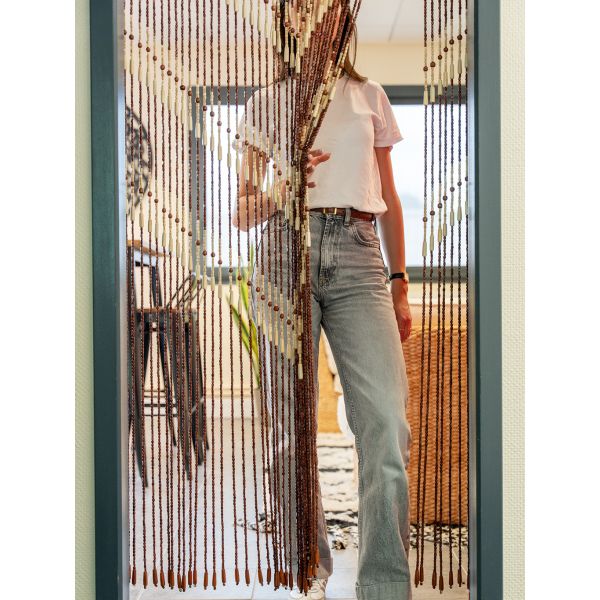 Rideau de porte en bois à motif ethnique - 49,90