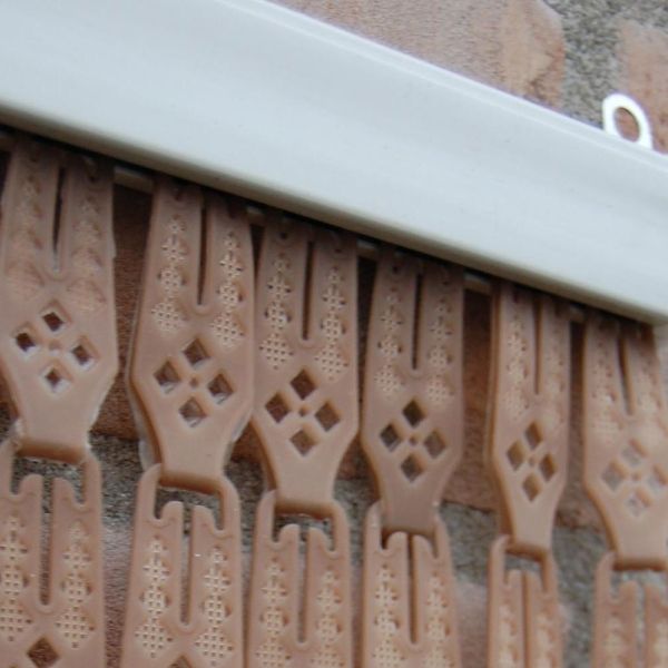 Rideau de porte en clips brun crème et taupe Nimes - LAD-0232