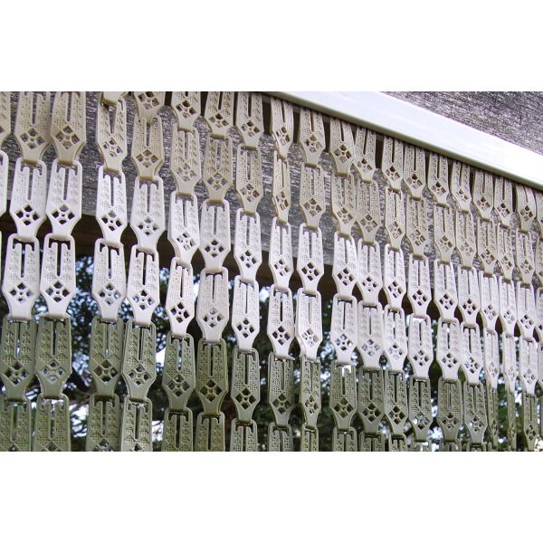 Rideau de porte en clips vert olive crème et vert Nimes - 47,90