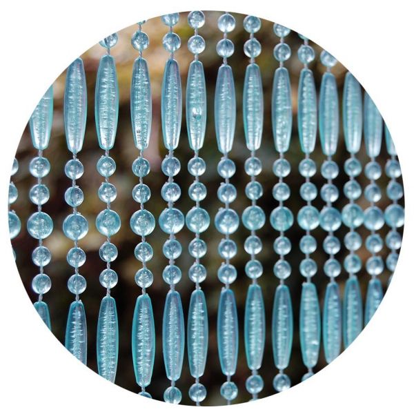Rideau de porte en perles bleues et transparentes Frejus