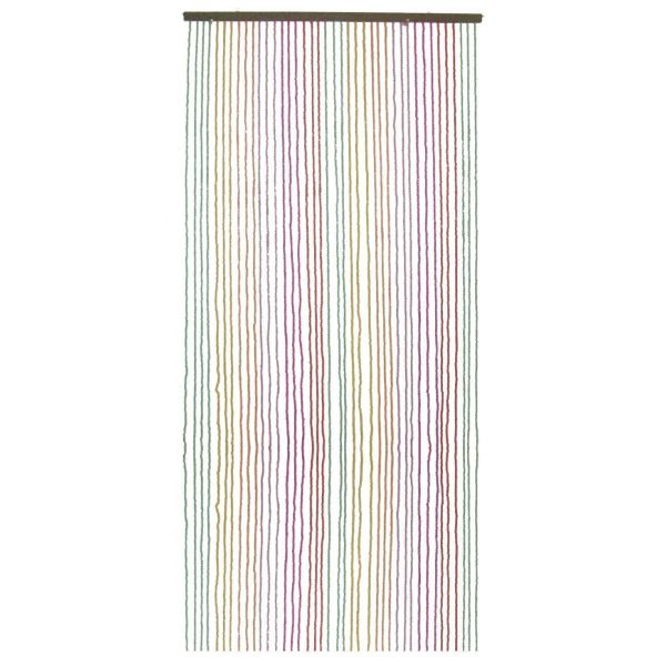 Rideau de porte en perles de bois coloré