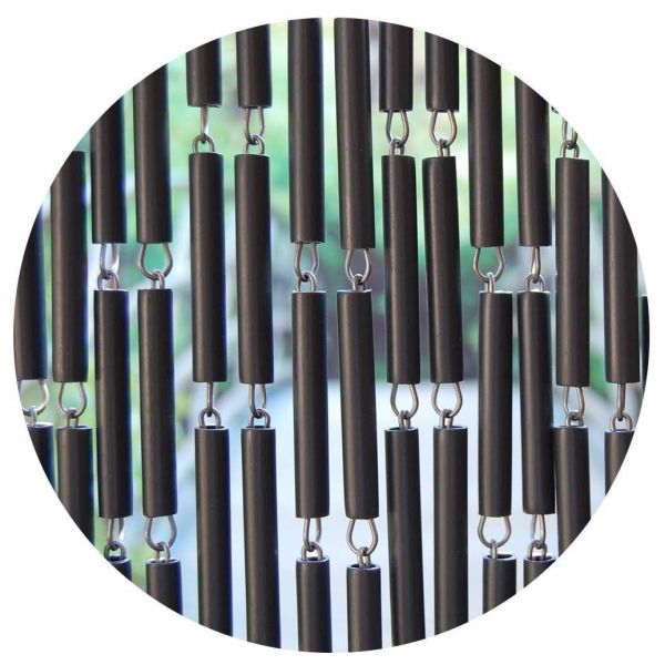 Rideau de porte en polyéthylène anthracite et acier  Campos