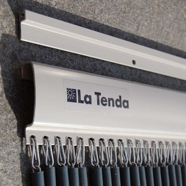Rideau de porte en polyéthylène anthracite et acier  Campos - LAD-0124