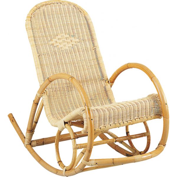 Rocking chair en manau et moelle de rotin naturelle Tipi - AUBRY GASPARD