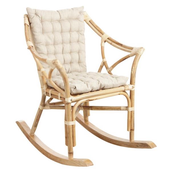 Rocking-chair en rotin naturel