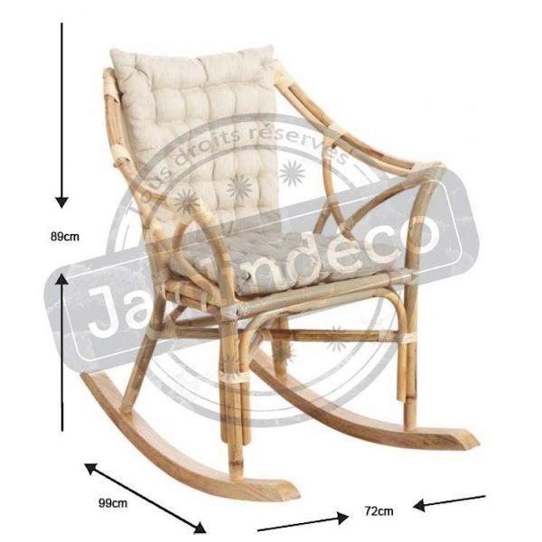 Rocking-chair en rotin naturel - AUBRY GASPARD