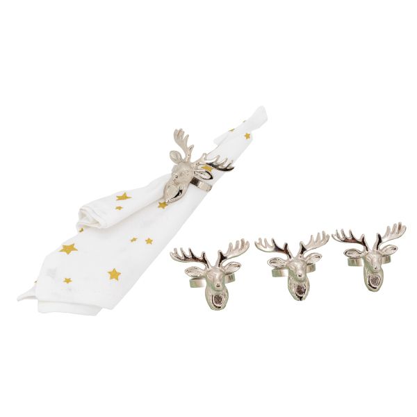 Ronds de serviettes en aluminium Cerf