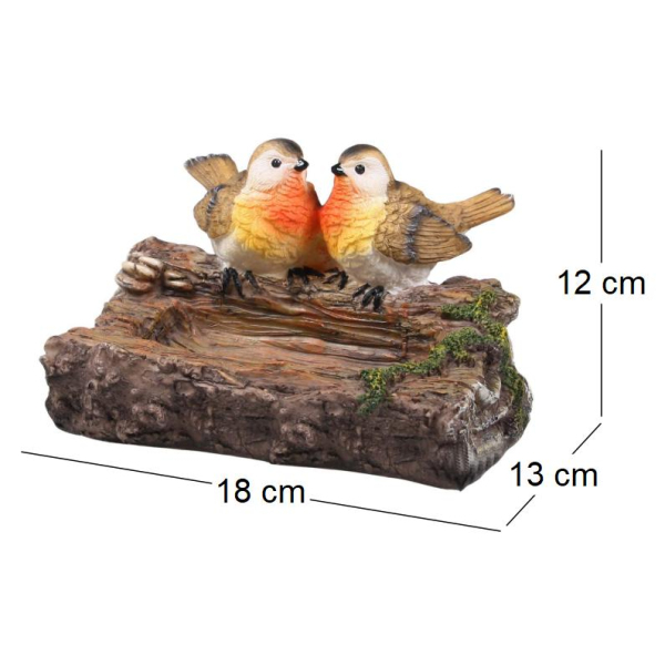 Rouge-gorge en résine sur branche 18 x 13 x 12 cm - IMH-0160