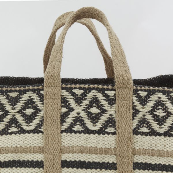 Sac à bûches en jute naturel et teinté - AUB-5282