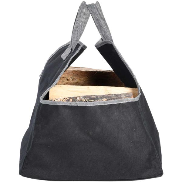 Sac à bûches en polyester noir - ESS-1934