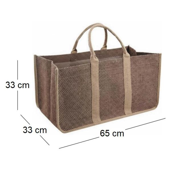 Sac à bûches en toile de jute - AUB-5075