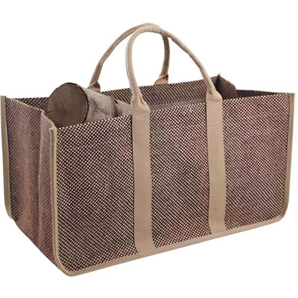 Sac à bûches en toile de jute