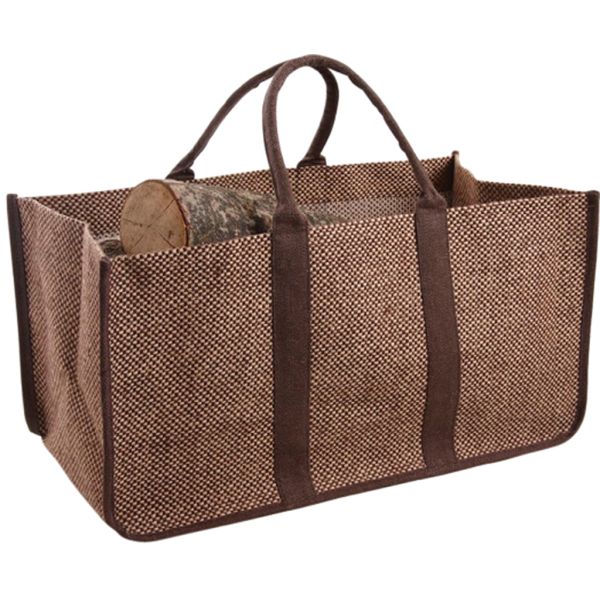 Sac à bûches en toile de jute