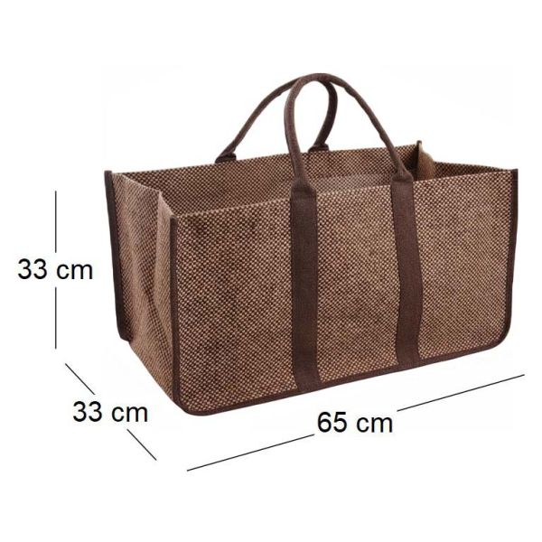 Sac à bûches en toile de jute - AUB-5074