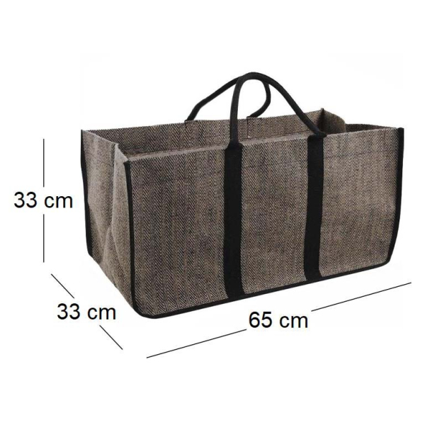 Sac à bûches en toile de jute - AUB-1210
