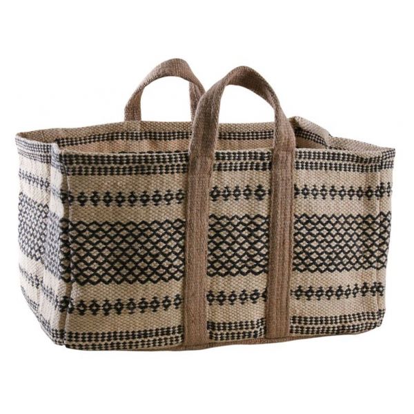 Sac à bûches en toile de jute renforcée beige Aubry Gaspard