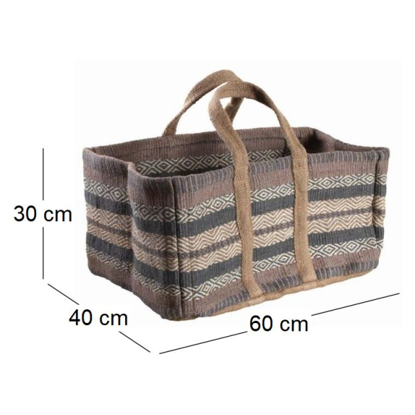Sac à bûches en toile de jute épaisse Pampa - AUB-2678