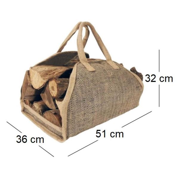 Sac à bûches en toile de jute renforcée - AUB-3510