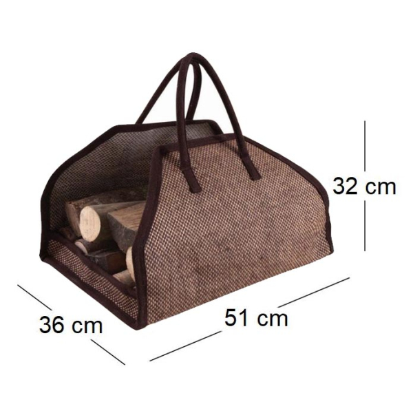 Sac à bûches en toile de jute renforcée - AUB-2674