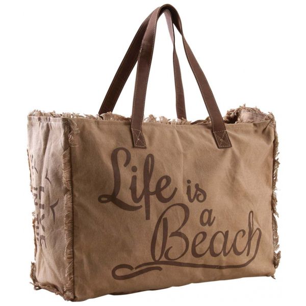 Sac en coton décor Life is a beach