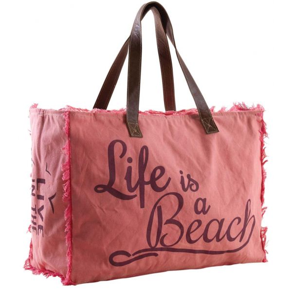 Sac en coton décor Life is a beach