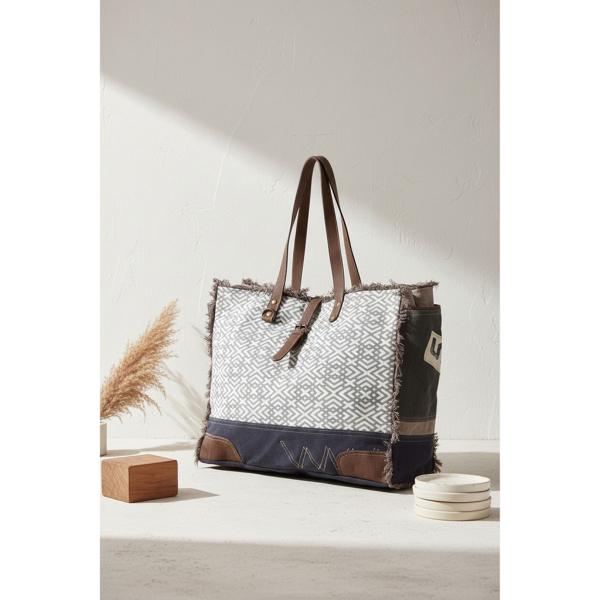 Sac en coton avec décor graphique - AUBRY GASPARD