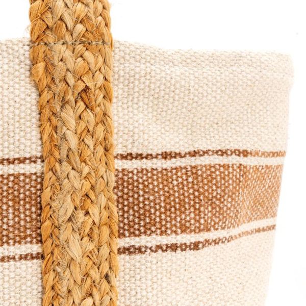 Sac en coton et jute rayure - 5