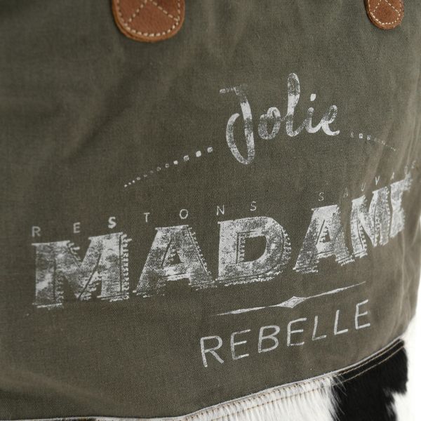 Sac en coton et peau de vache Madame rebelle - 44,90