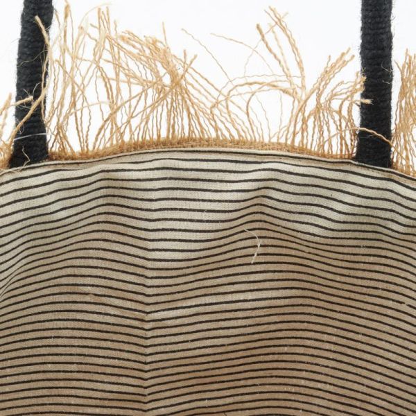 Sac en jute naturel et corde avec franges - AUB-6055