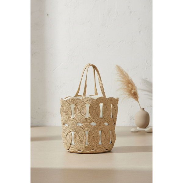 Sac en jute ajouré doublé coton - AUBRY GASPARD