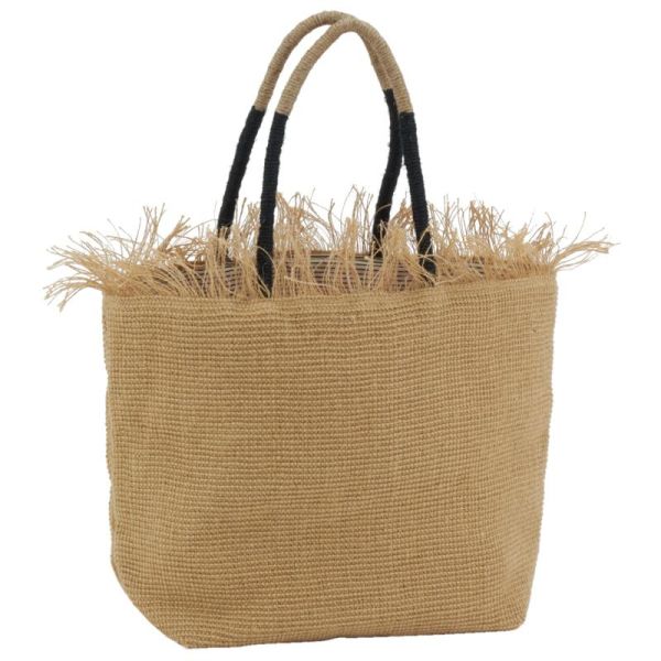 Sac en jute naturel et corde avec franges