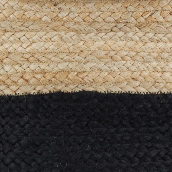 Sac cabas en jute et bois naturel et noir - AUB-6057