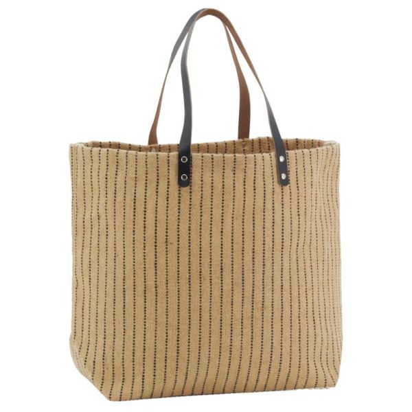 Sac à mains en jute à rayures
