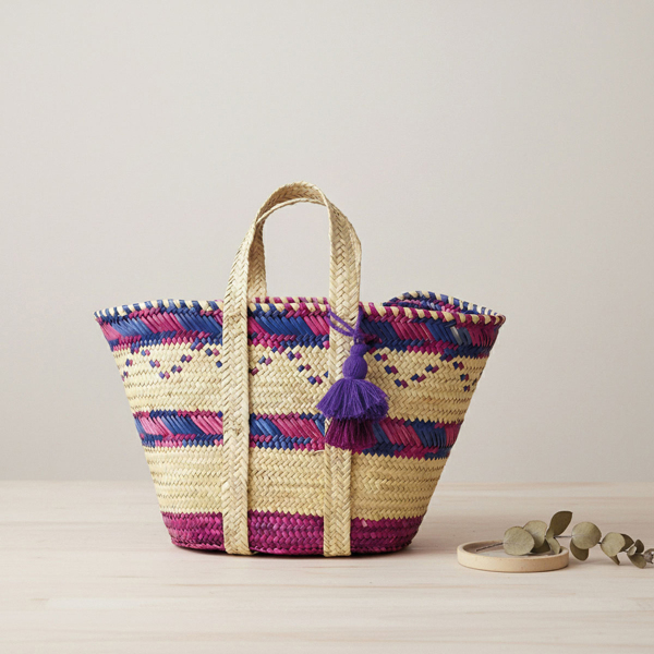 Sac en palmier naturel et coloré - AUBRY GASPARD