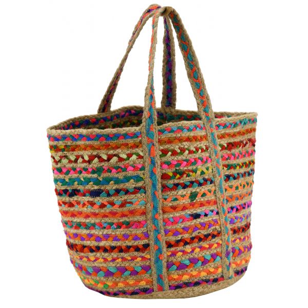 Sac de plage en jute naturelle et coton