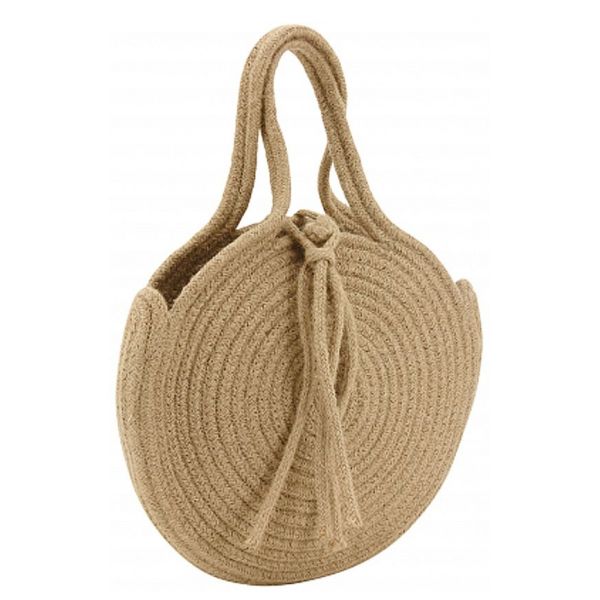 Sac rond en corde de coton et jute