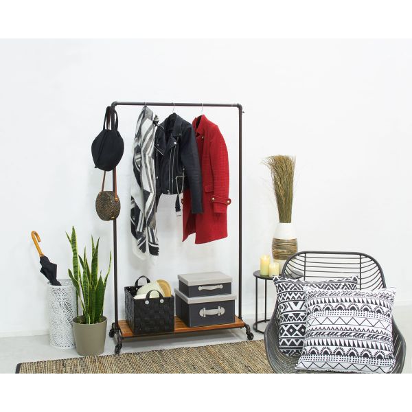 Sac rond en corde de coton et jute noir