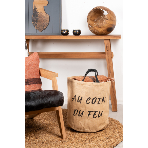 Sac rond en jute naturel plastifié - AUBRY GASPARD