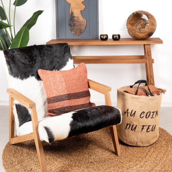 Sac rond en jute naturel plastifié - 7