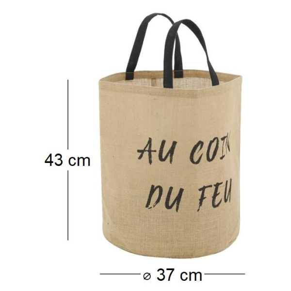Sac rond en jute naturel plastifié - AUB-6207