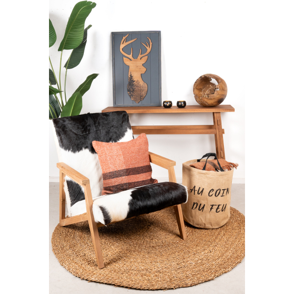 Sac rond en jute naturel plastifié - 7