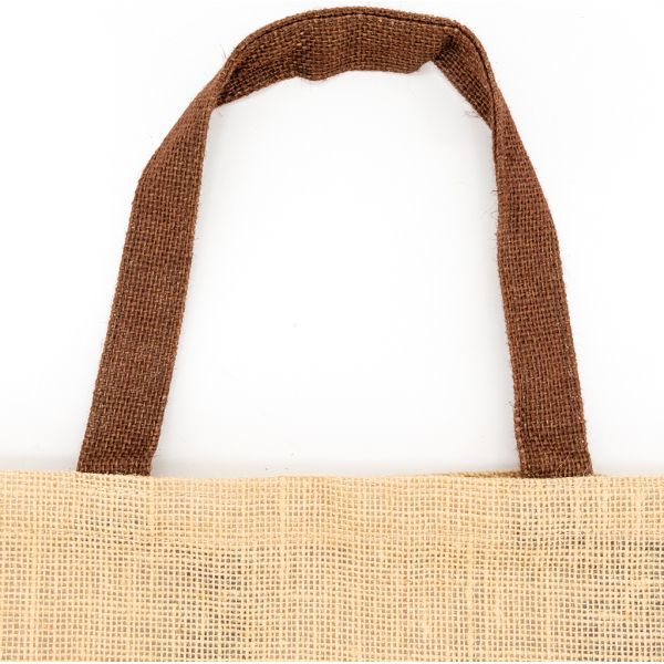 Sac rond en jute naturel plastifié - 7