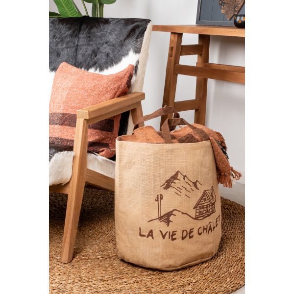 Sac rond en jute naturel plastifié - AUBRY GASPARD